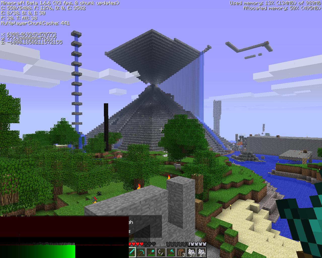 A large, futuristic-looking base with a river running through it.