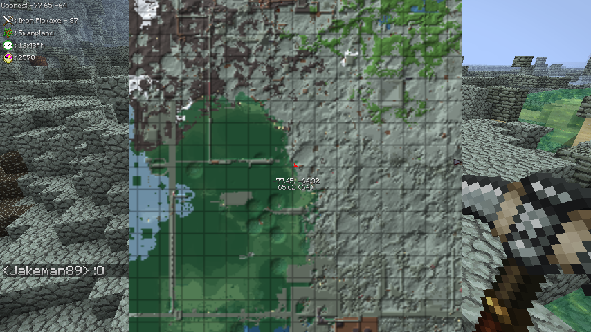 A map of the 2b2t server, with a grid overlay and various symbols indicating different locations.