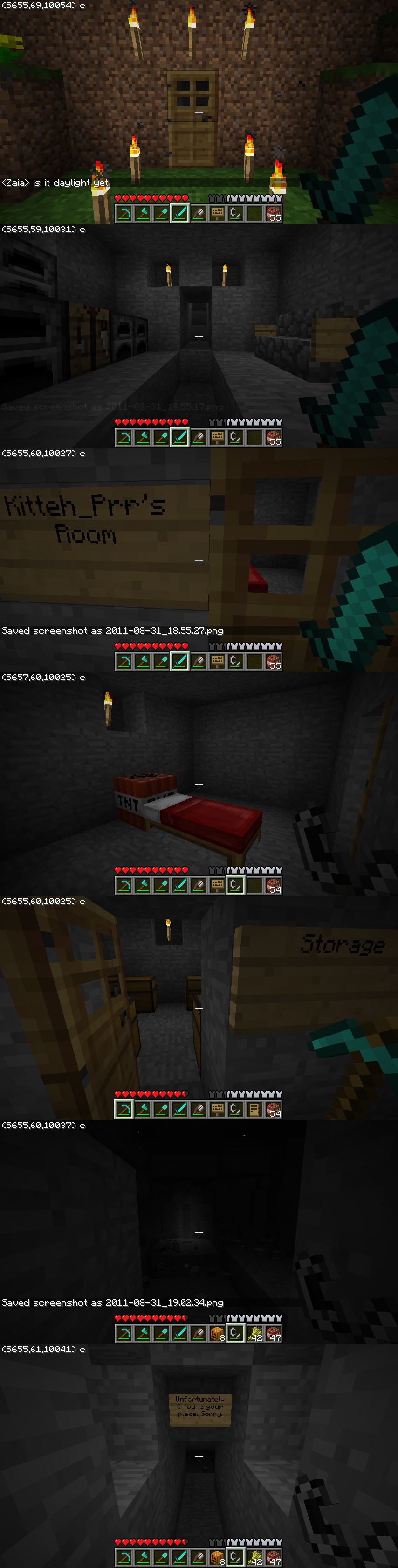 A screenshot of a Minecraft server with a sign that reads 'Yatish Prr's Room' and a chat message from 'YatishPrr'.