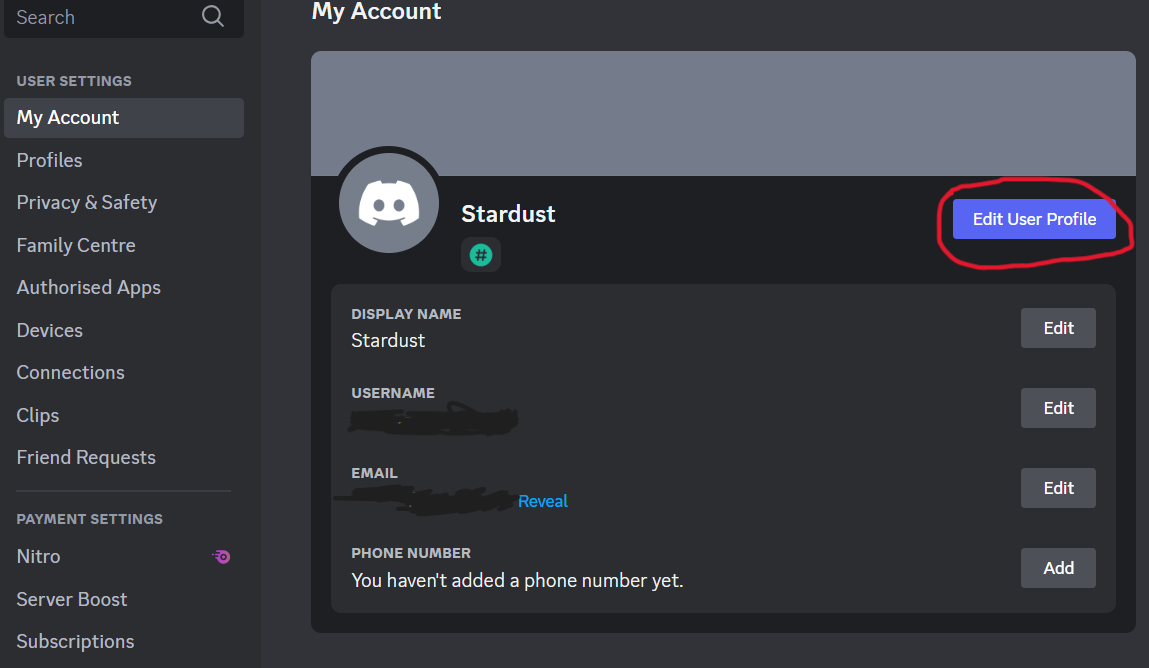 discord how to edit user profile